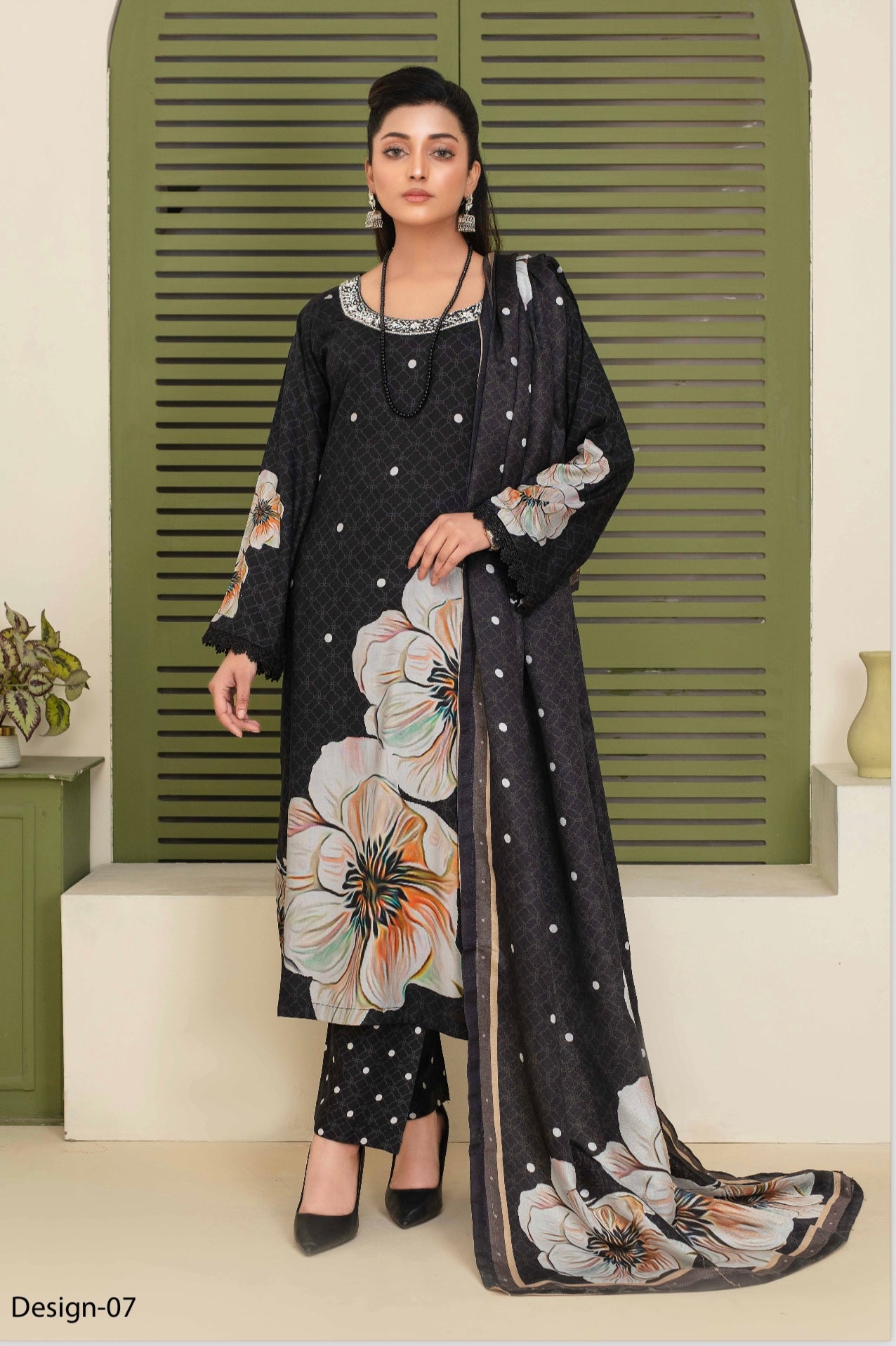 ASHYANA ‘Vol 21’ | Embroidered Handwork Linen 3pc Readymade  | ARD08