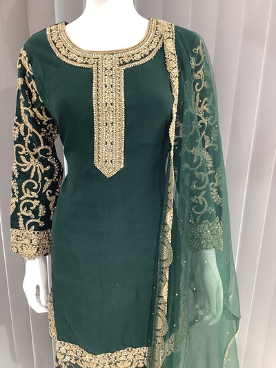 ASHA | Embroidered Dori Work  Ready To Wear Light Green | AS71