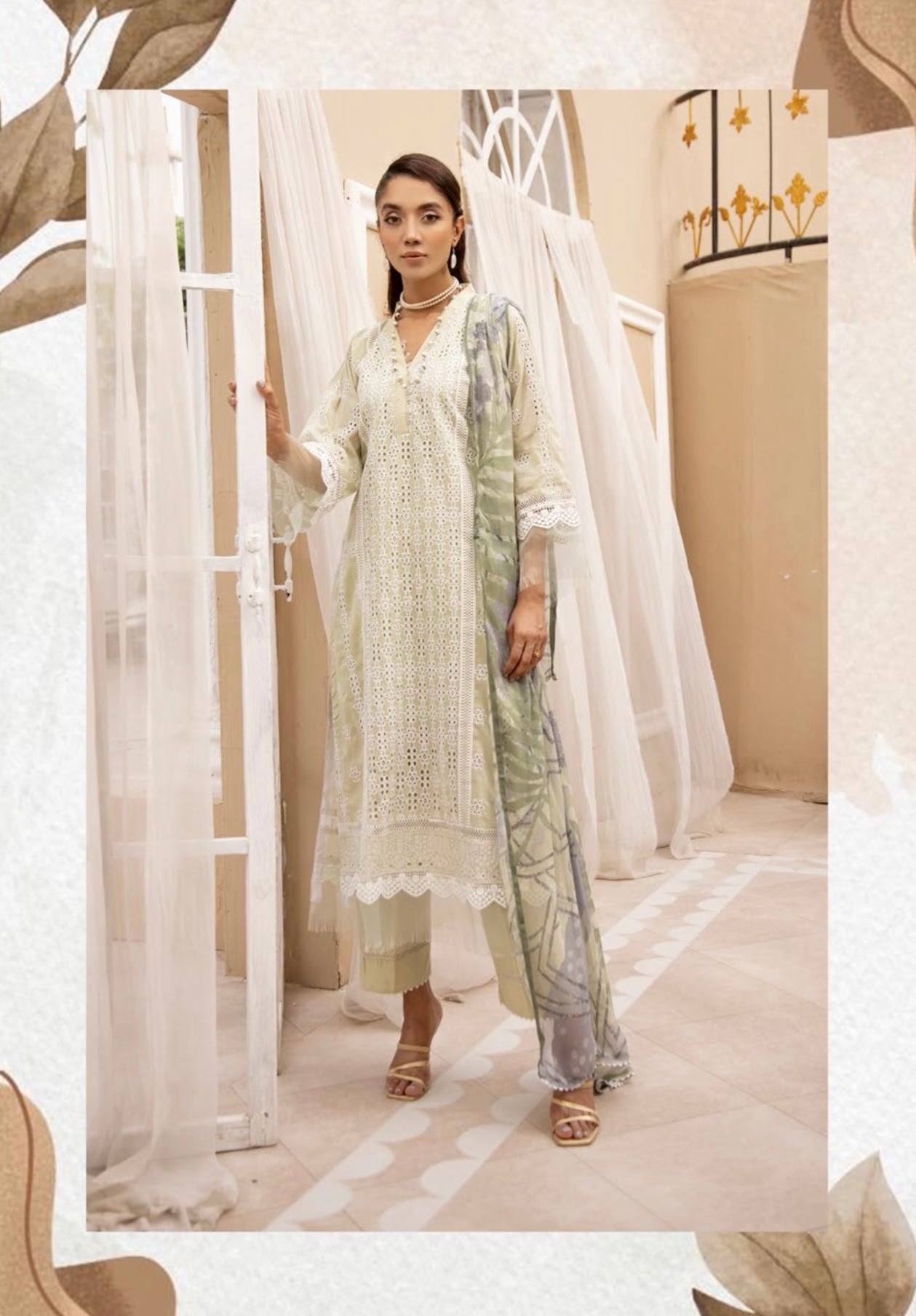 SIMRANS ‘Lawnkari’ | Embroidered Chikankari Readymade | SM593