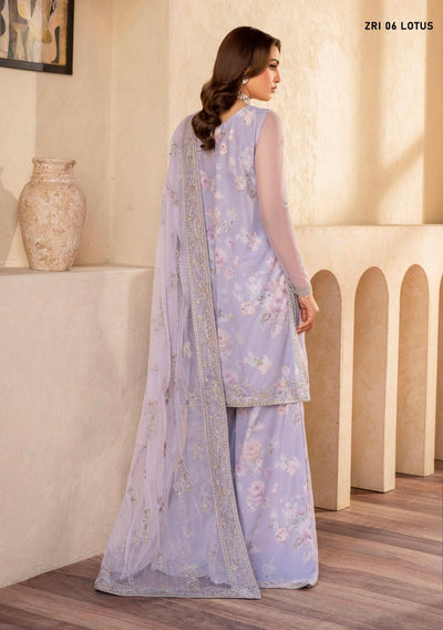 ZARIF ‘Iris’ | Embroidered Net Readymade | ZRI-06