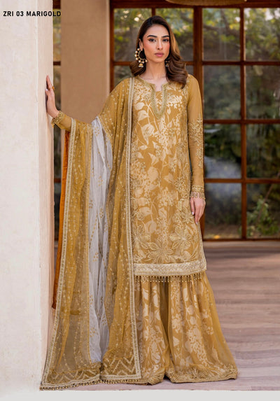 ZARIF ‘Iris’ | Embroidered Net Readymade | ZRI-03