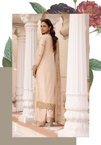 SIMRANS ‘Mahnoor Lux’ | Embroidered Chiffon Readymade | SM611 (Gold)