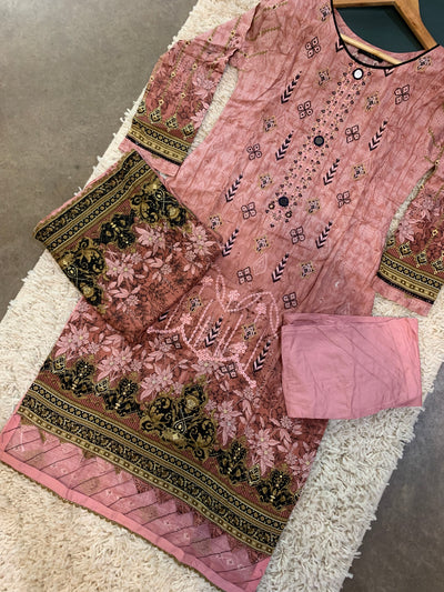 ROSHNI Embroidered Linen 3pc Readymade | HL303