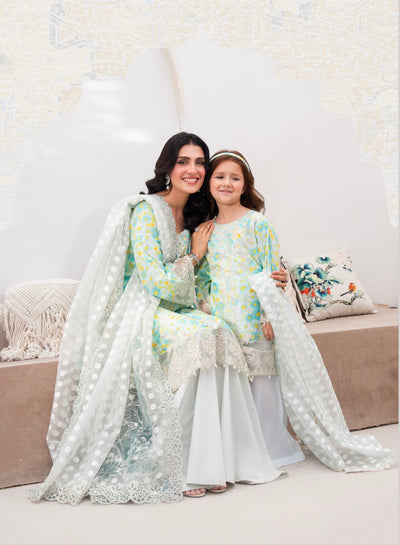 ALLY’s ‘Ayeza Khan’ | Embroidered Chikankari Mother & Daughter Readymade  | AL442