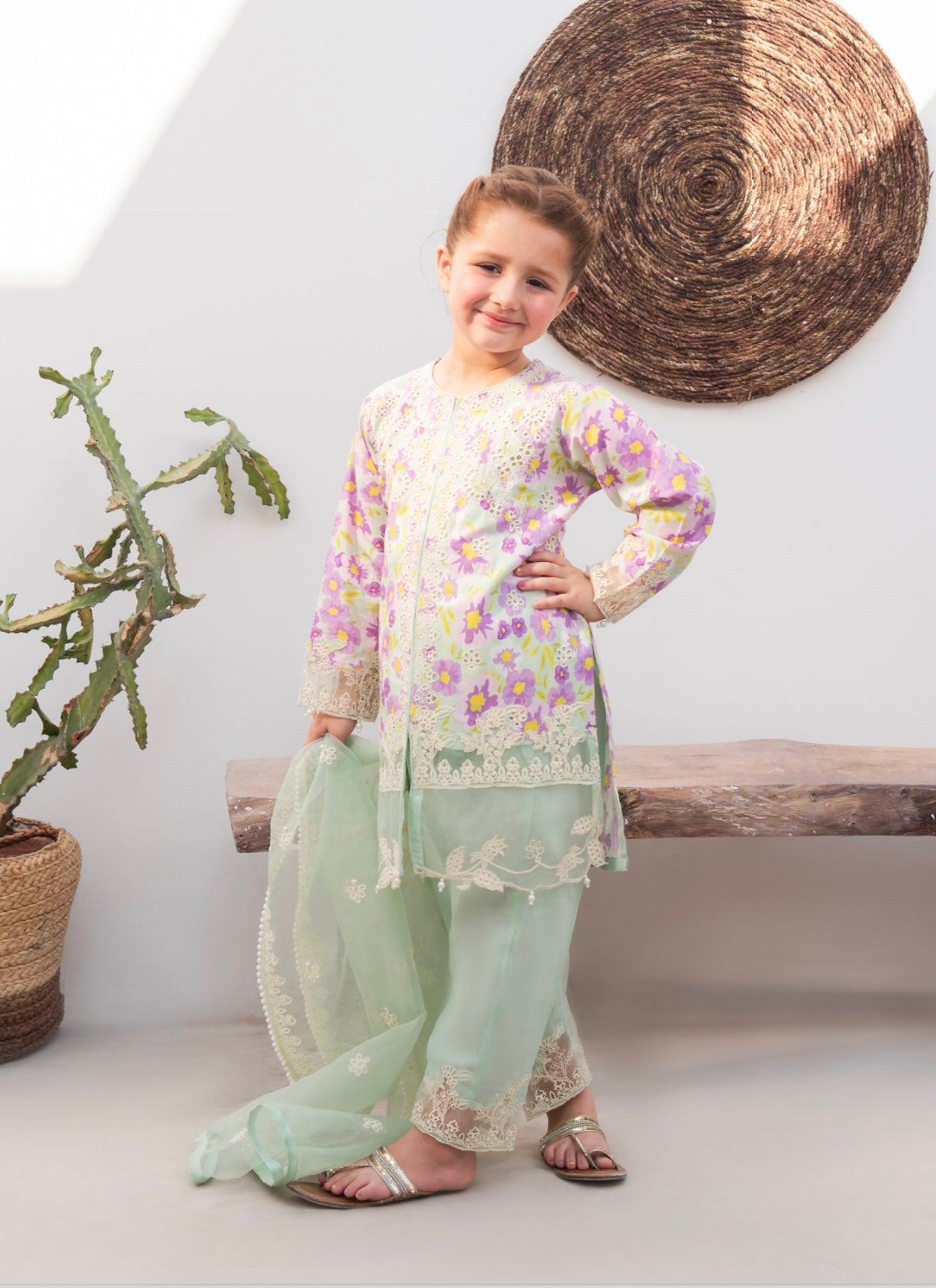 ALLY’s ‘Ayeza Khan’ | Embroidered Chikankari Mother & Daughter Readymade  | AL438