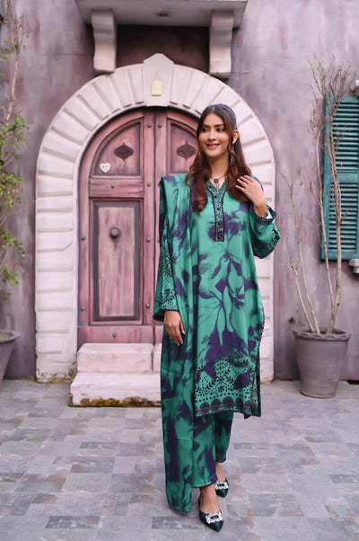 KHADIJAH’S Vol 1 | Embroidered Linen 3pc Readymade | KJ149