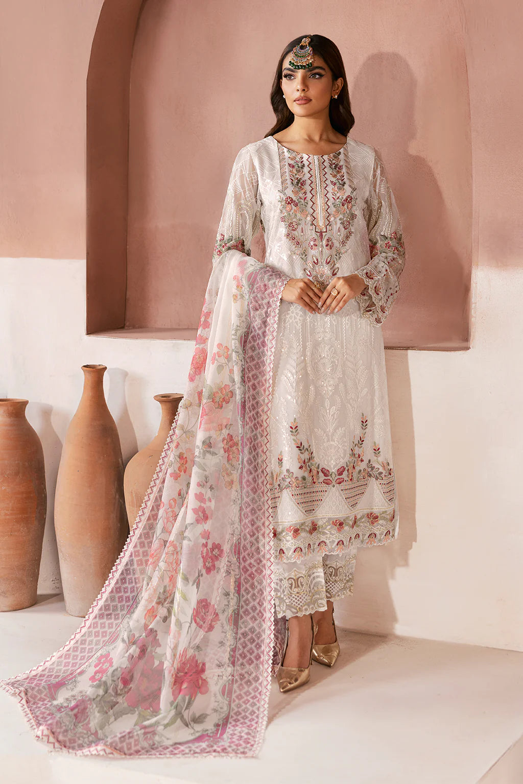 RAMSHA ‘Arzoo’ | Embroidered Chiffon Readymade | U105