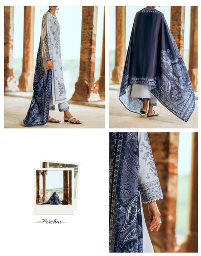 Casuallite ‘Perchai’ | Luxury Embroidered Dhanak Readymade | HT245