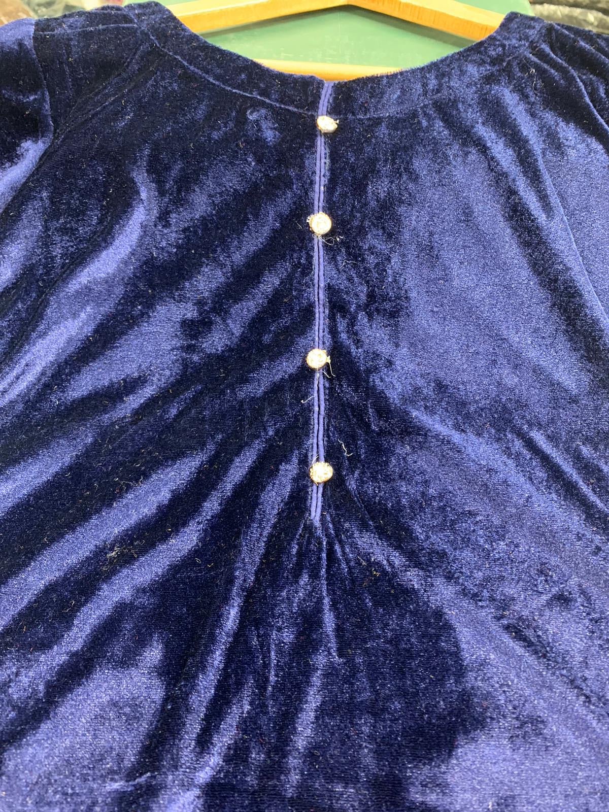 S Creations ‘Amara’ | Velvet 2pc Readymade | SC142 (Navy)