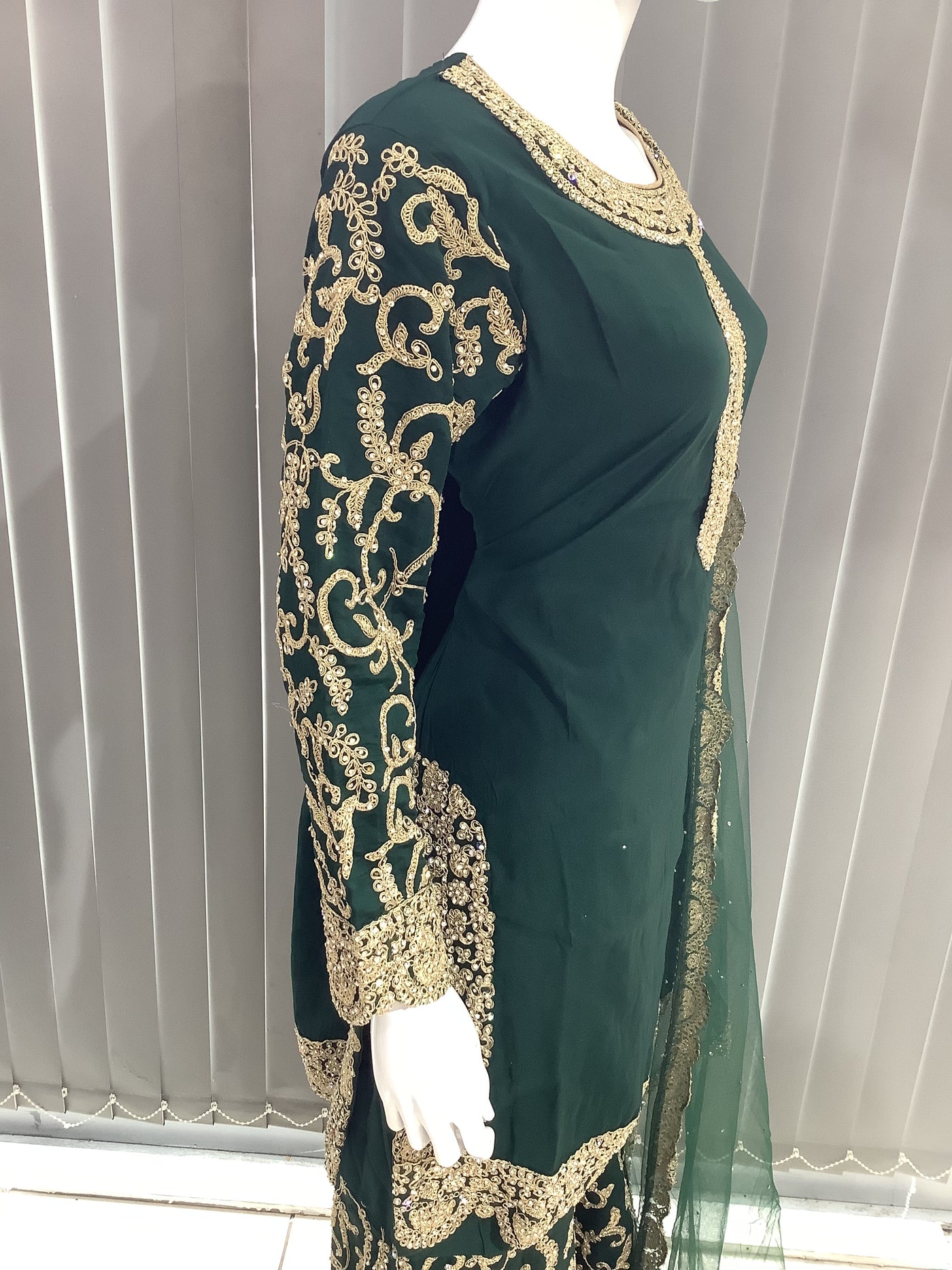 ASHA | Embroidered Dori Work  Ready To Wear Light Green | AS71