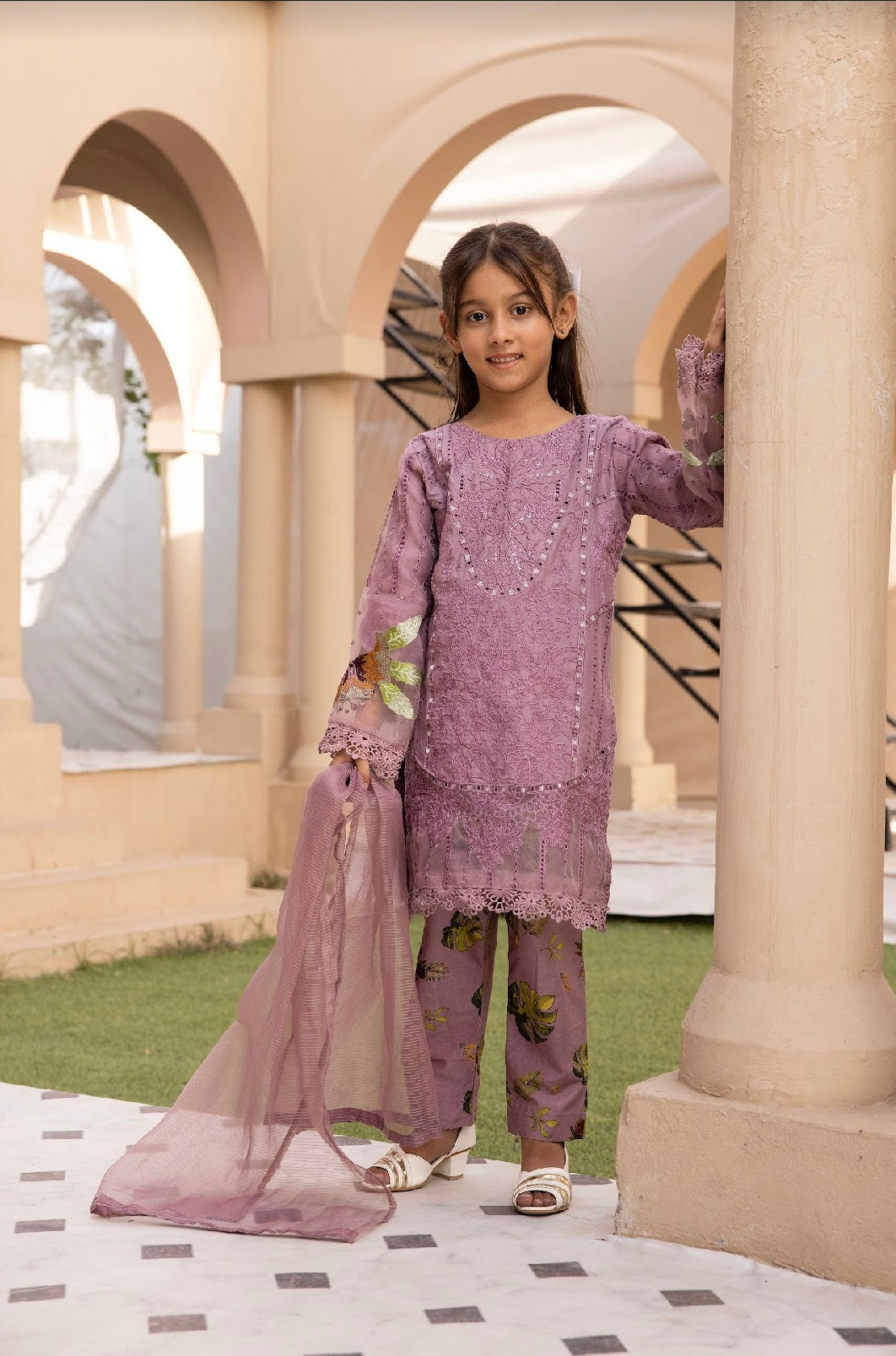 SIMRANS ‘Maria B Inspired’ | Embroidered Cotton Mother & Daughter Readymade | SM602 (Purple)