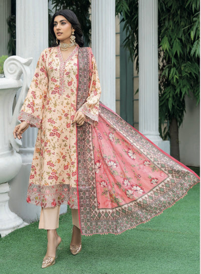 MUNIRA | Embroidered Linen Readymade | MEL06