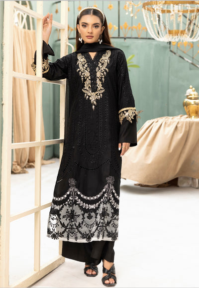 SIMRANS ‘Khoobsurat’ | Embroidered Linenkari Readymade | SM691