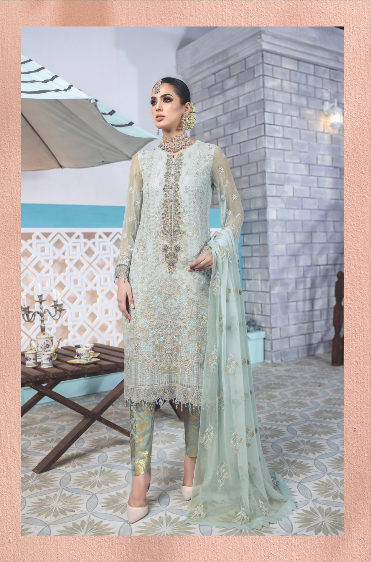 SIMRANS ‘Erica’ | Embroidered Chiffon Readymade | SM641