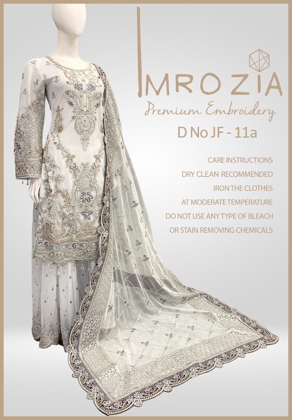 IMROZIA PREMIUM | Embroidered Net Readymade | DF-11A