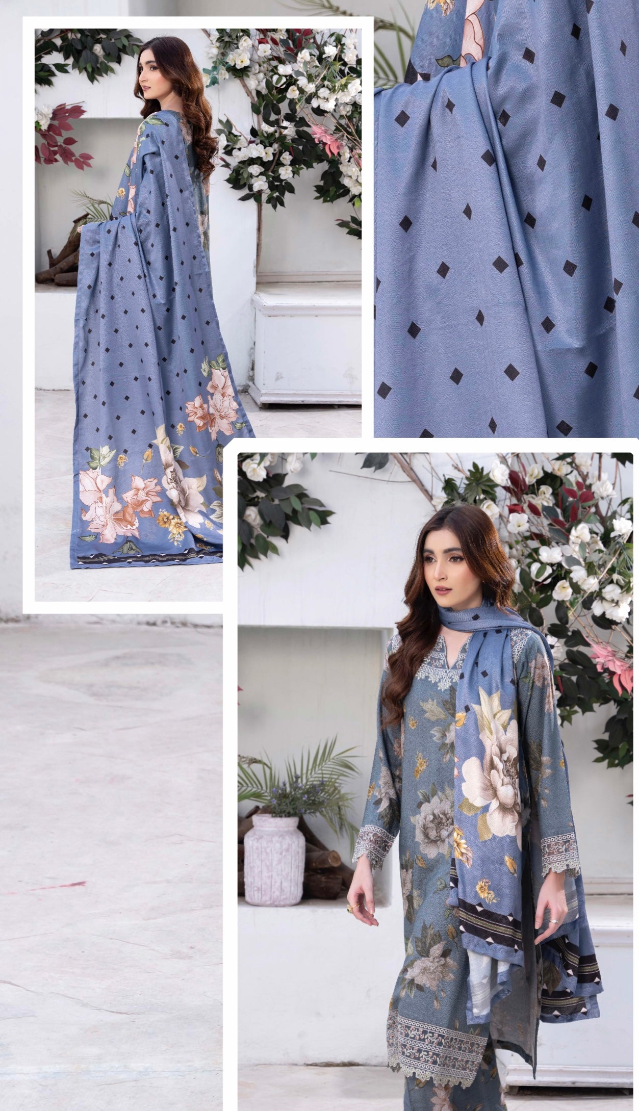 RANIYA.H ‘Safeena’ | Embroidered Dhanak Readymade | RHW-04