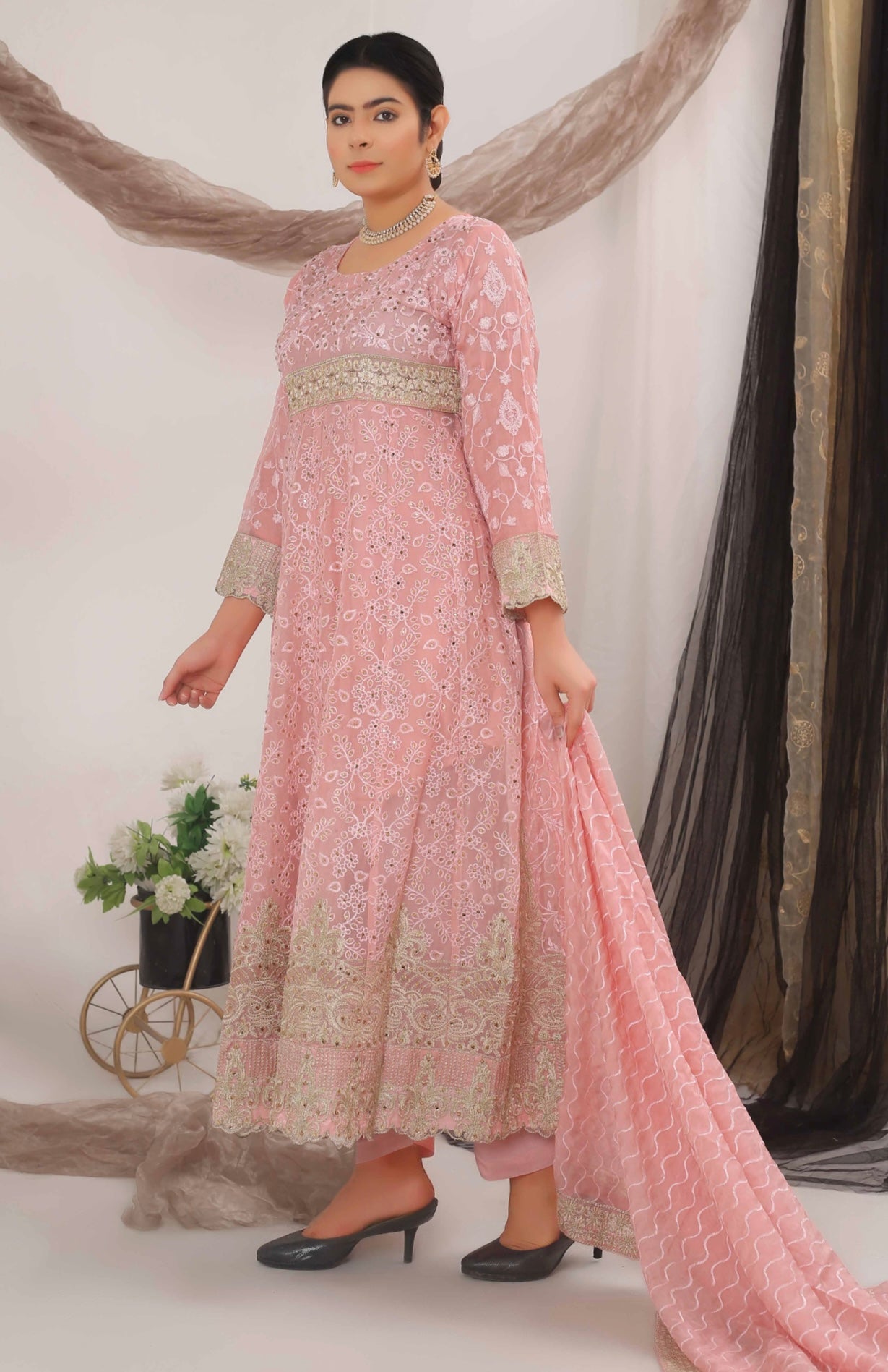 KHADIJAH’S | Chiffon Embroidered Frock Readymade | KJ116