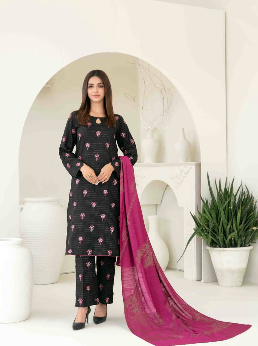 TAWAKKAL ‘Megara’ | Embroidered Khaddar Readymade | D3862