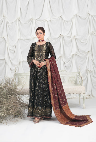 TAWAKKAL ‘Meharzad’ | Embroidered Chiffon Readymade | D1364