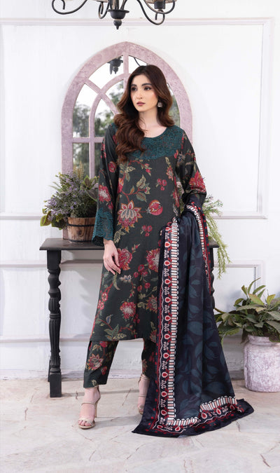 RANIYA.H ‘Safeena’ | Embroidered Dhanak Readymade | RHW-03