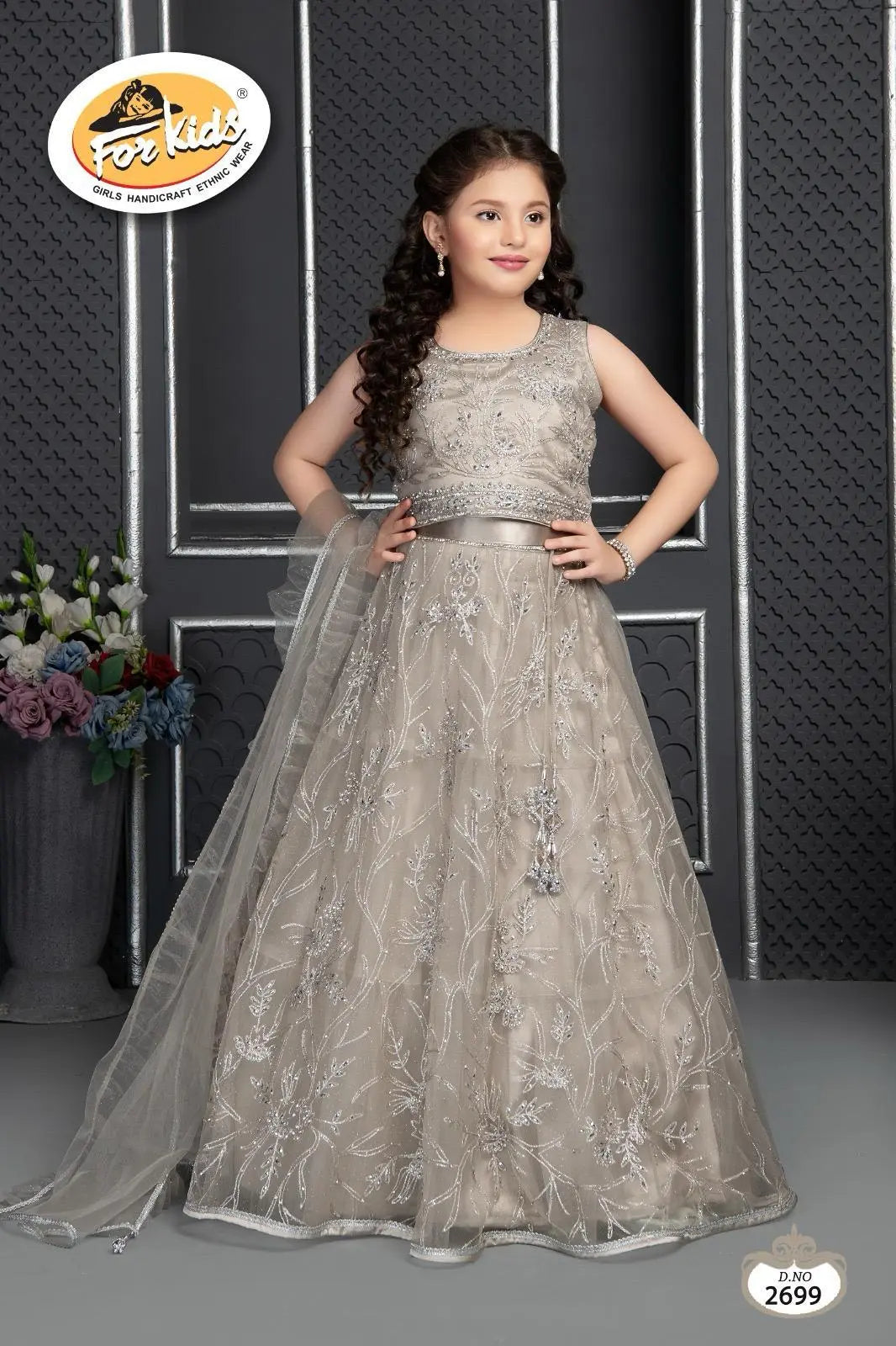 FK Kids Pret | Embroidered Net Ready To Wear | FK068 - HIRA – HIRA TEXTILES