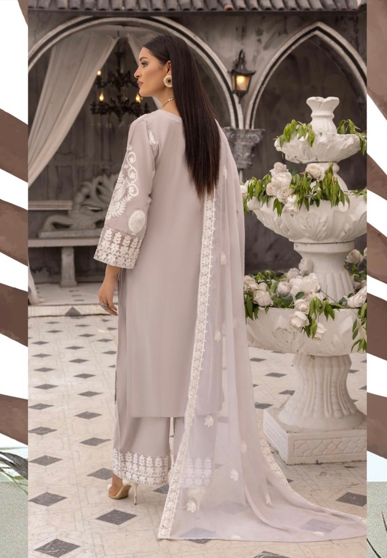 SIMRANS ‘Riwaaz’ | Embroidered Lawn Readymade | SM635 (Dusty Pink)