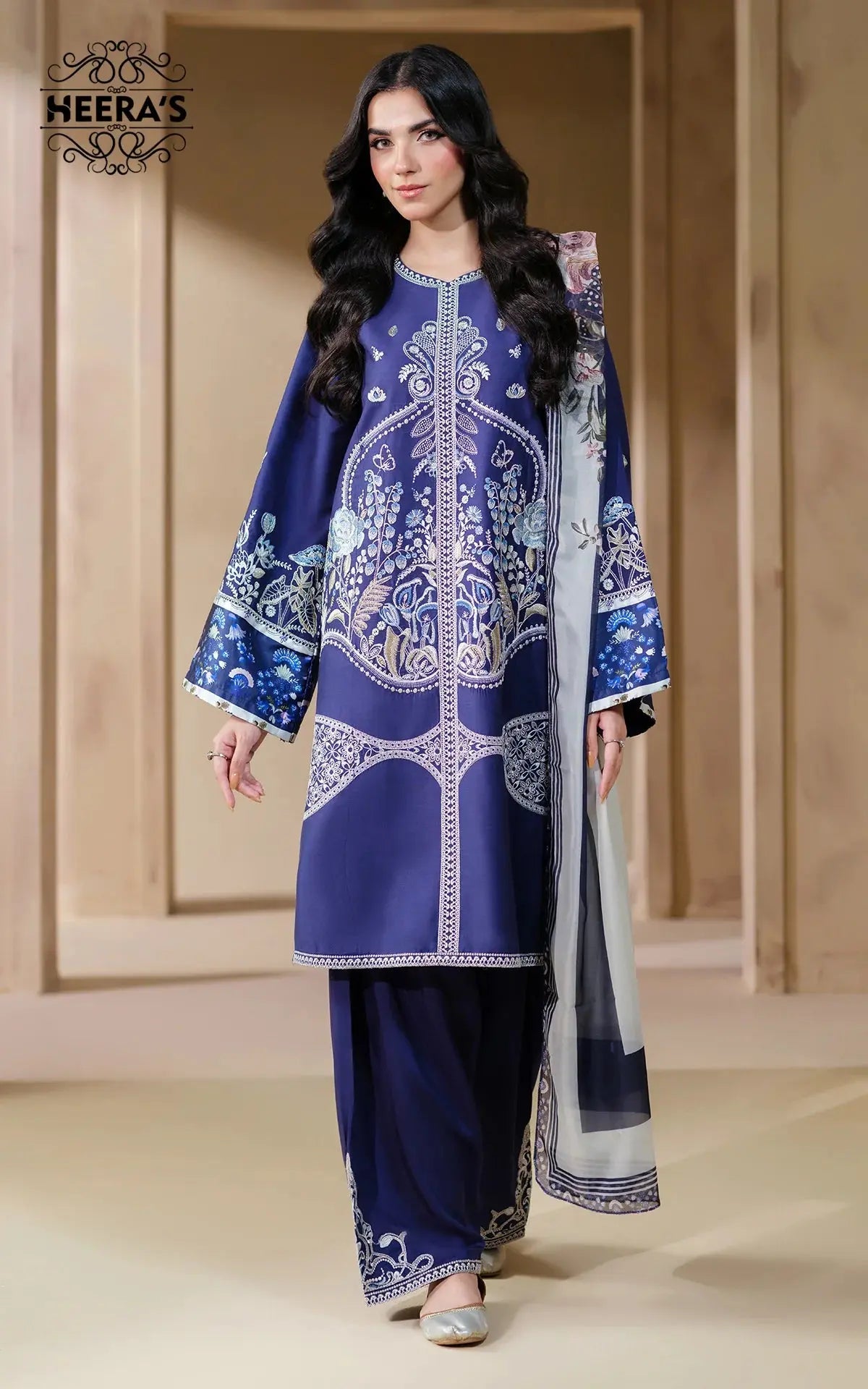 HEERAS | Luxury Embroidered Viscose Readymade Traditional Womenswear | HSS029 Heeras