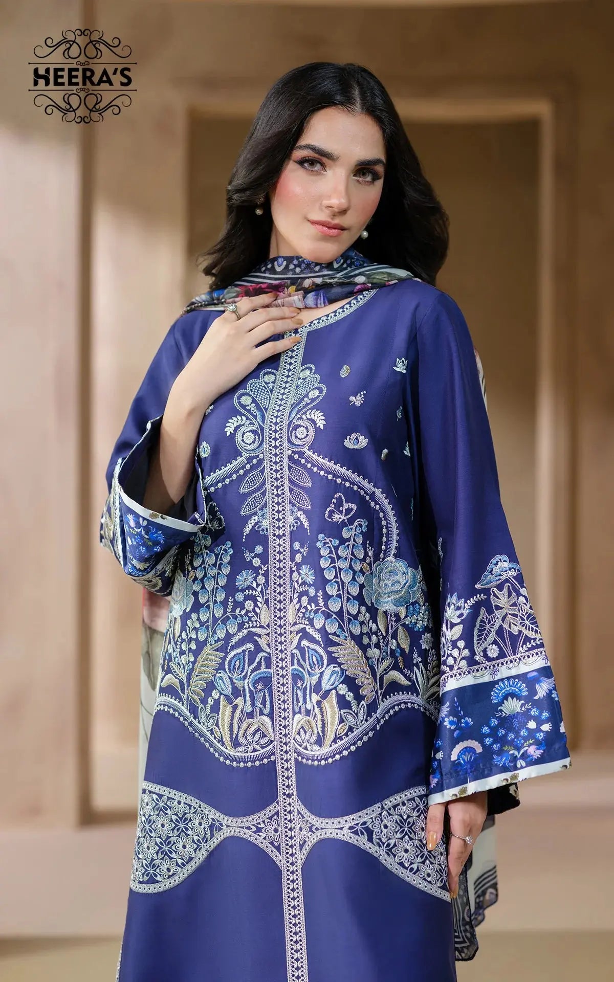 HEERAS | Luxury Embroidered Viscose Readymade Traditional Womenswear | HSS029 Heeras