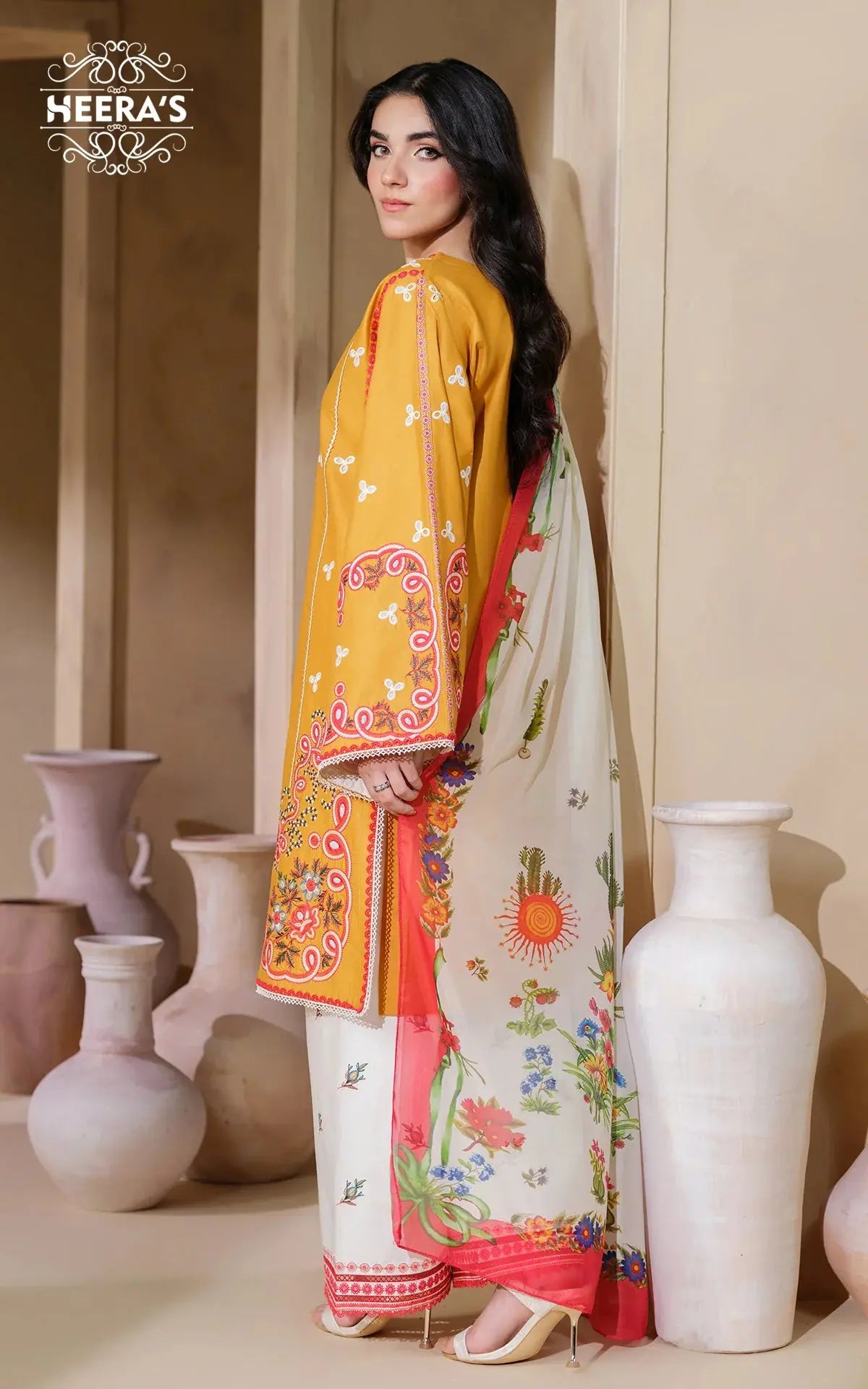 HEERAS | Luxury Embroidered Viscose Readymade Traditional Womenswear | HSS031 Heeras