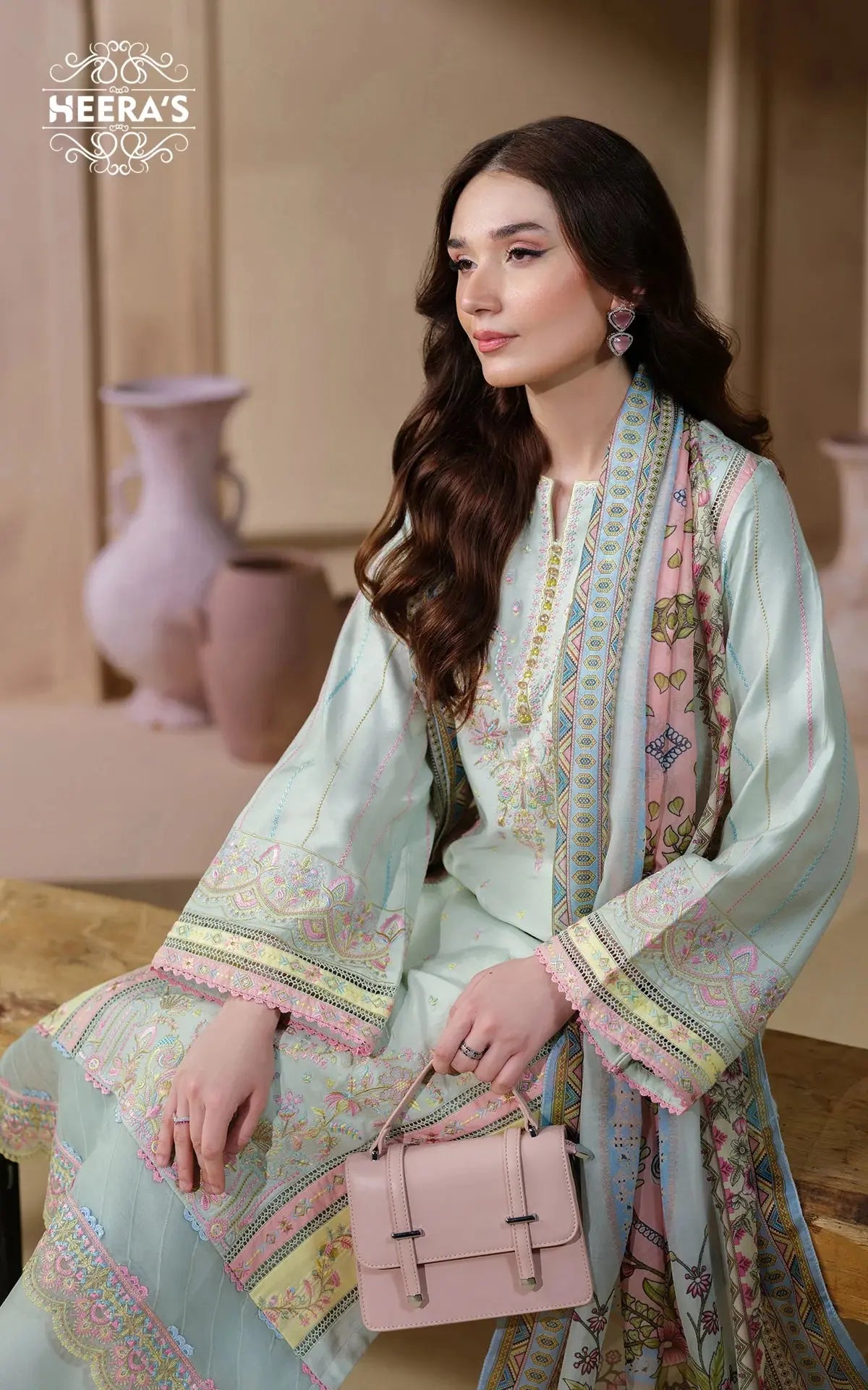 HEERAS | Luxury Embroidered Viscose Readymade Traditional Womenswear | HSS032 Heeras
