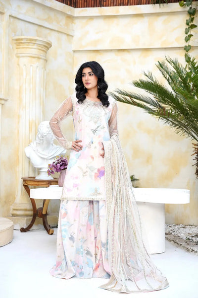 Inspired | Embroidered Net Plazzo Readymade Womenswear Formal Traditional | SC194 S Creations