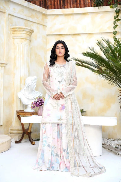 Inspired | Embroidered Net Plazzo Readymade Womenswear Formal Traditional | SC194 S Creations