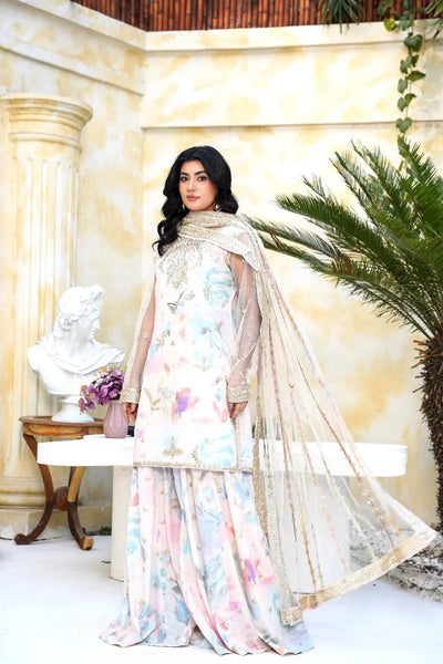 Inspired | Embroidered Net Plazzo Readymade Womenswear Formal Traditional | SC194 S Creations