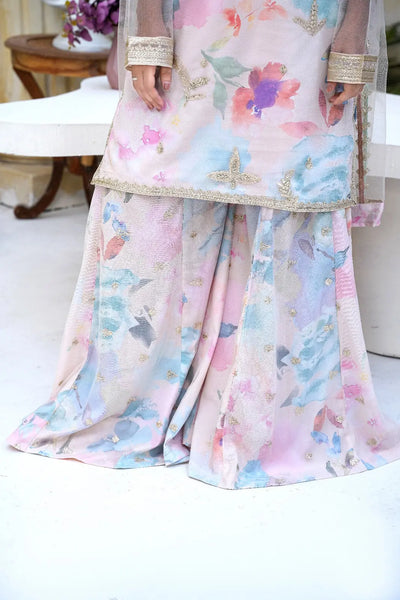 Inspired | Embroidered Net Plazzo Readymade Womenswear Formal Traditional | SC194 S Creations