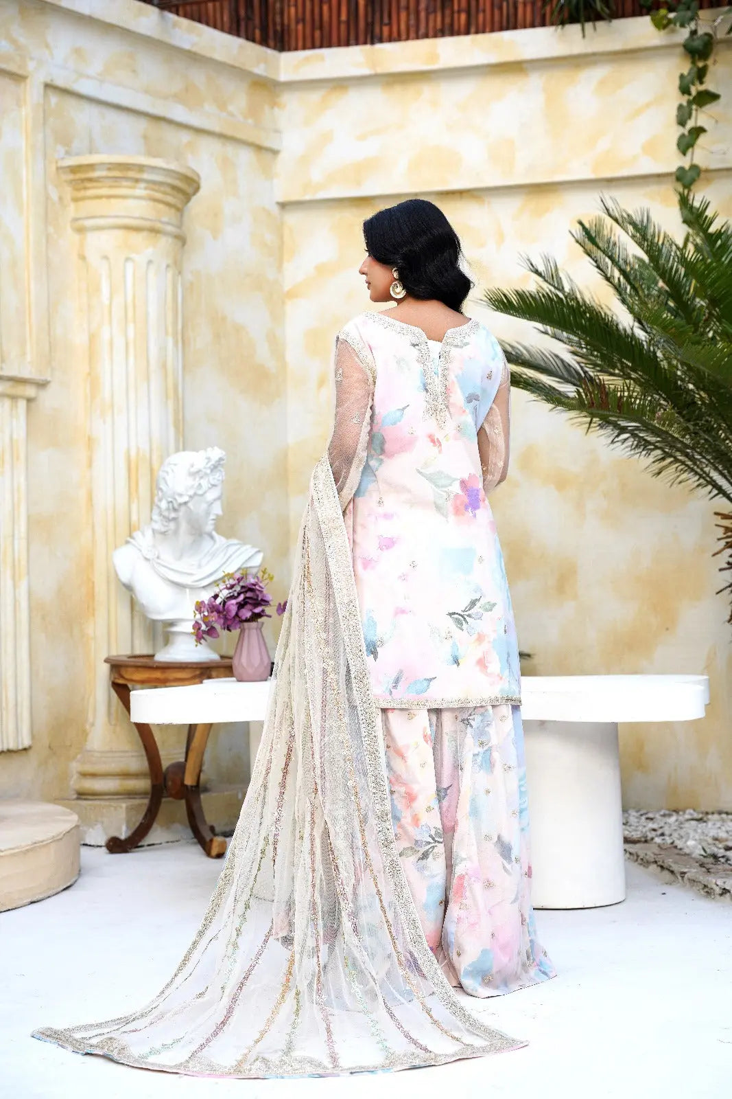 Inspired | Embroidered Net Plazzo Readymade Womenswear Formal Traditional | SC194 S Creations