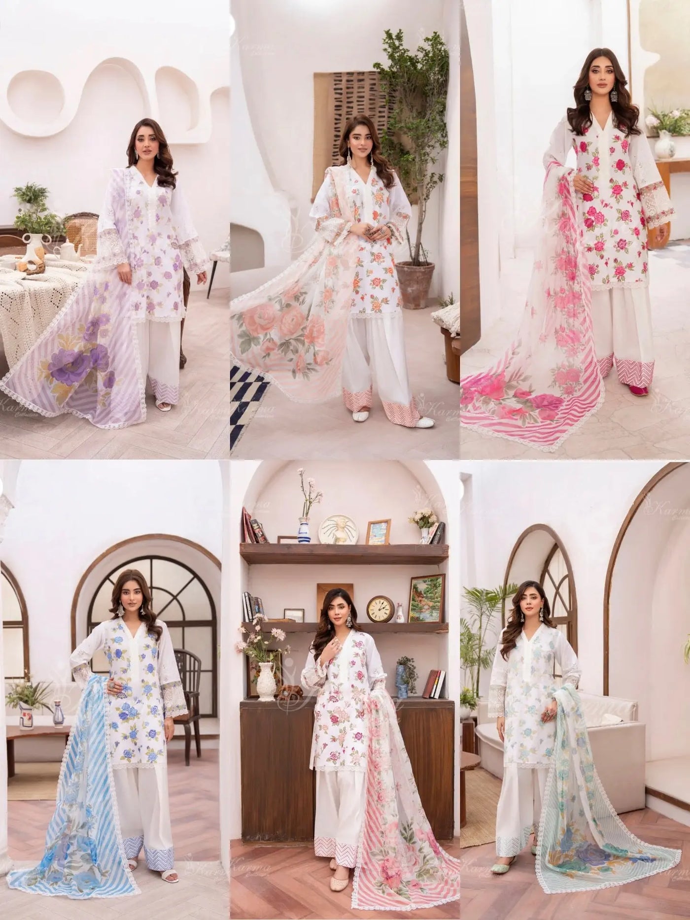 KARMA ‘Cross Stitch’ | Embroidered Cotton Readymade Traditional ...