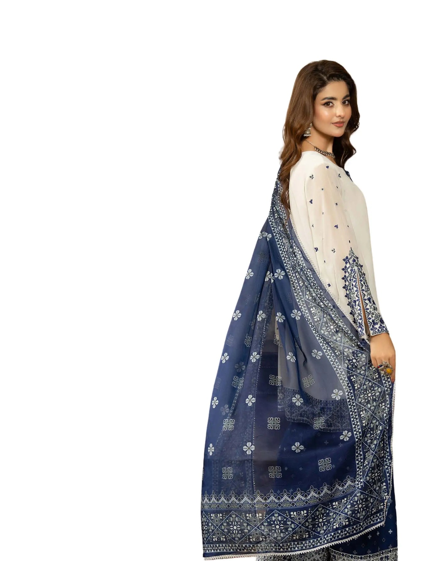 KARMA ‘Roohi’ | Embroidered Chiffon Pakistani Readymade Traditional Wonensweae | F-463