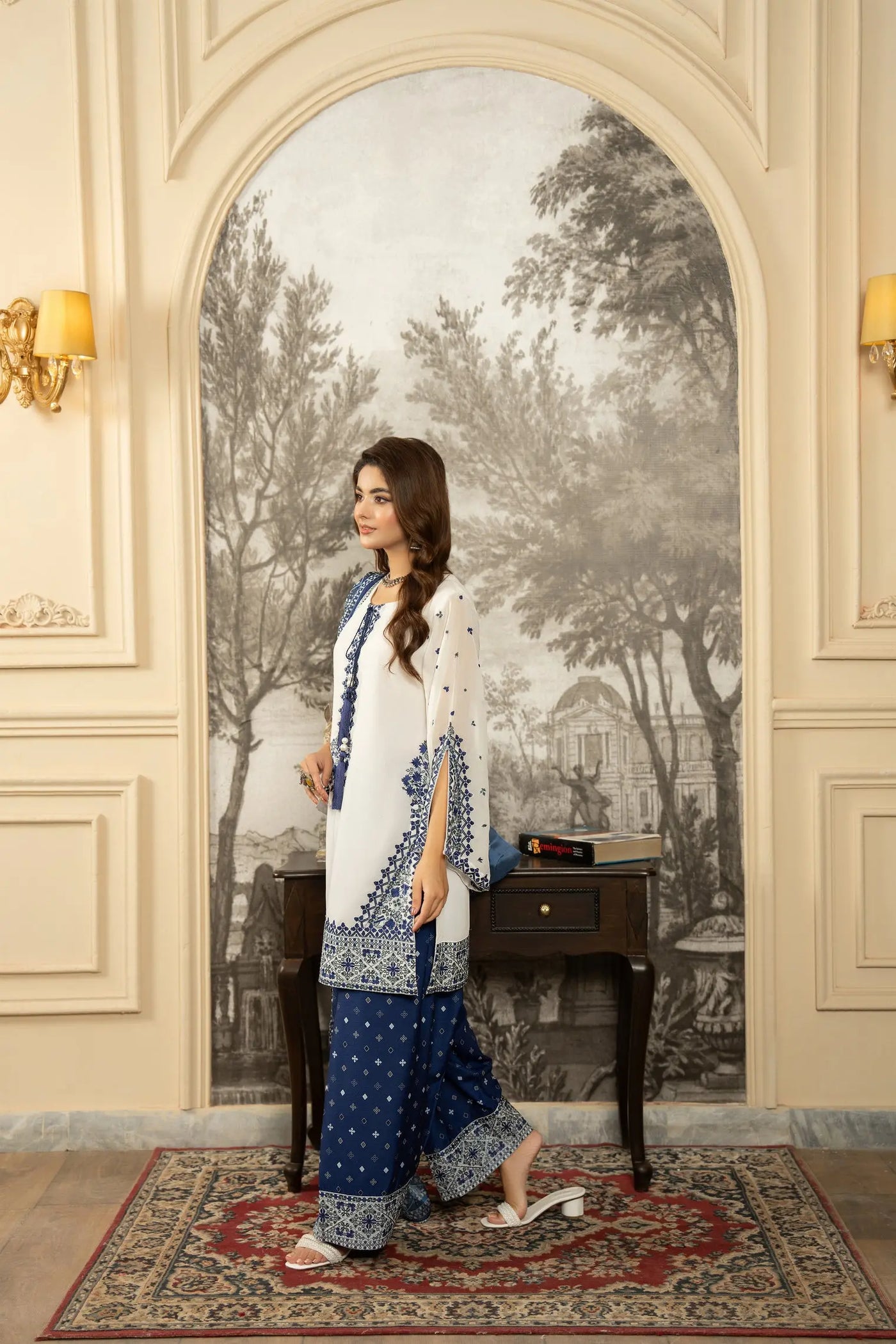 KARMA ‘Roohi’ | Embroidered Chiffon Pakistani Readymade Traditional Wonensweae | F-463