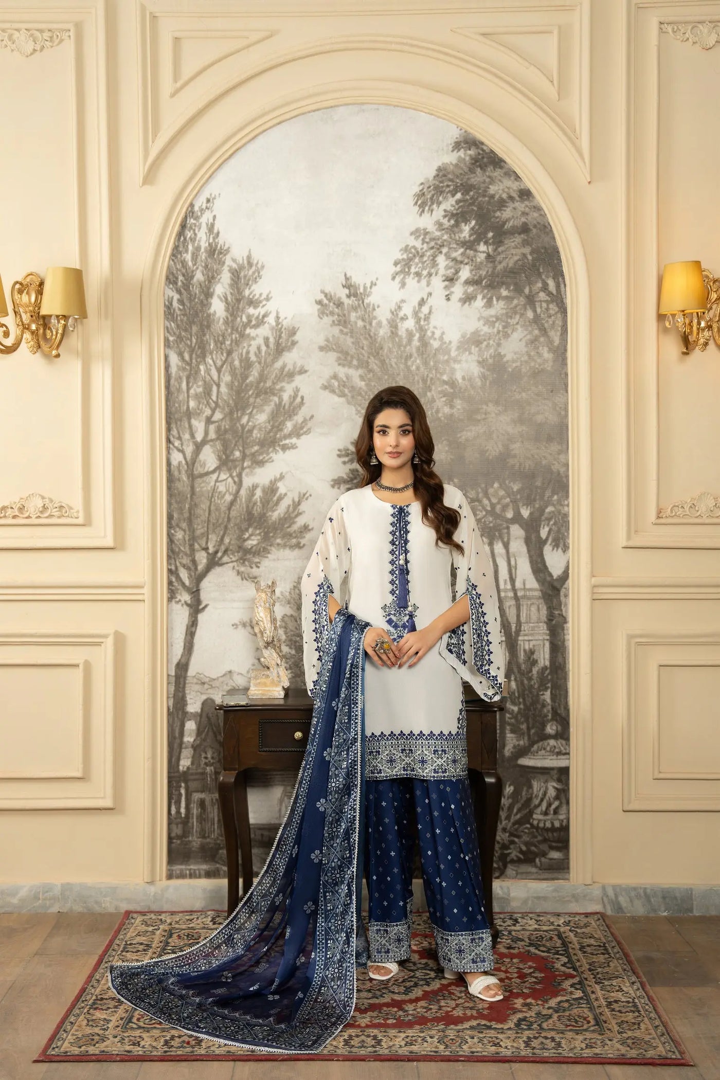 KARMA ‘Roohi’ | Embroidered Chiffon Pakistani Readymade Traditional Wonensweae | F-463