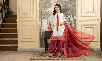 KARMA ‘Roohi’ | Embroidered Chiffon Pakistani Readymade Traditional Wonensweae | F-463