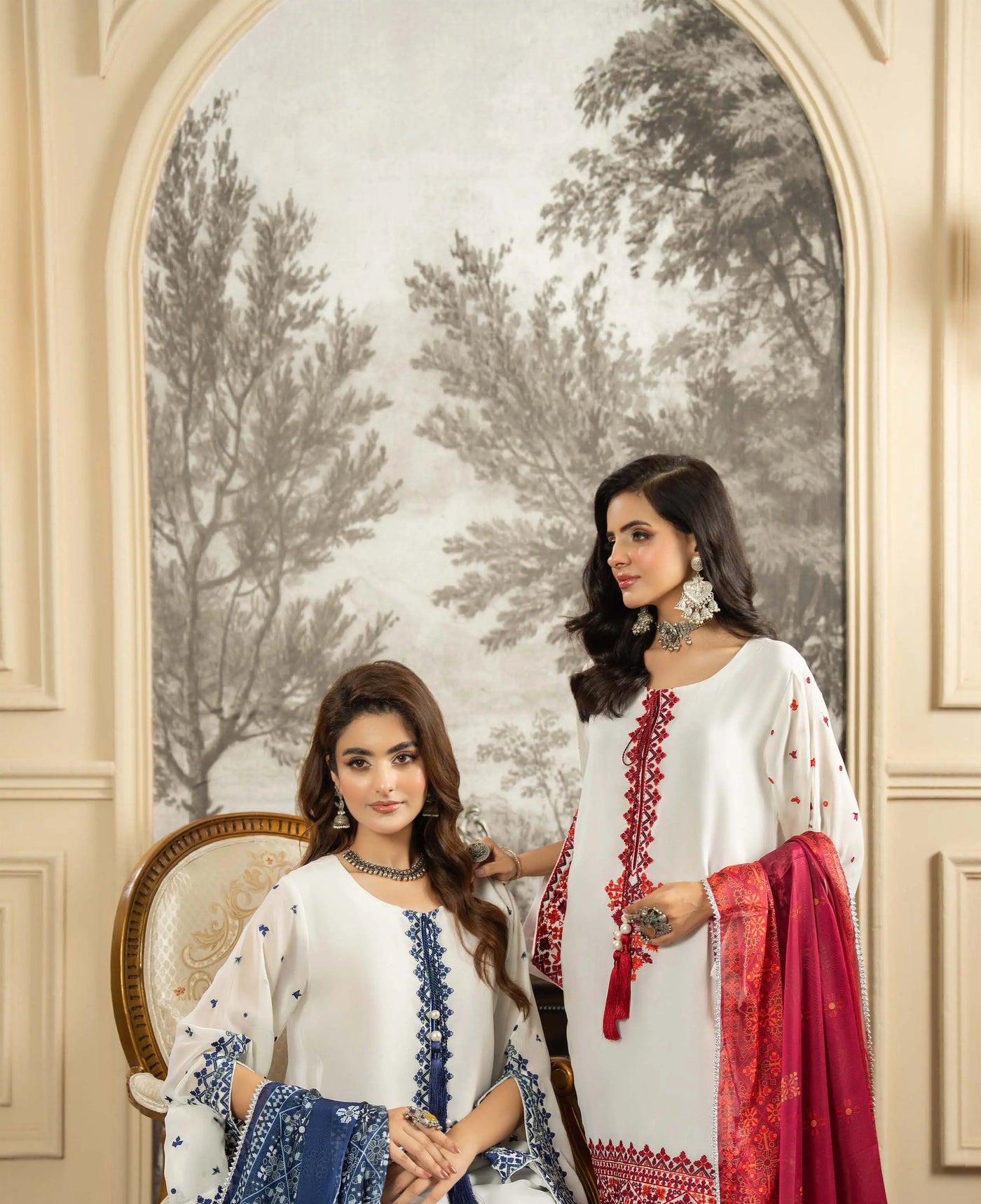 KARMA ‘Roohi’ | Embroidered Chiffon Pakistani Readymade Traditional Wonensweae | F-463