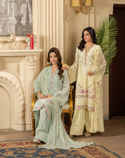 KARMA ‘Roohi’ | Embroidered Chiffon Pakistani Readymade Traditional Wonensweae | F-464 Karma