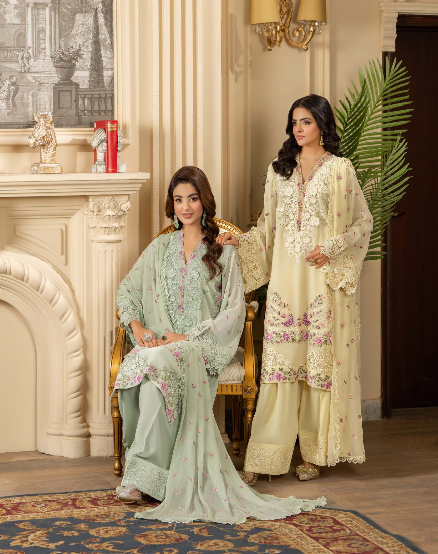 KARMA ‘Roohi’ | Embroidered Chiffon Pakistani Readymade Traditional Wonensweae | F-464