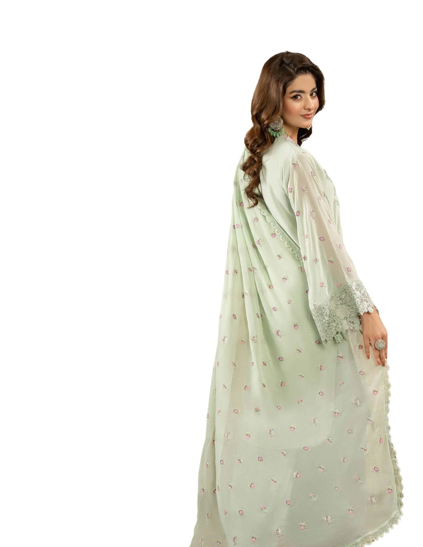 KARMA ‘Roohi’ | Embroidered Chiffon Pakistani Readymade Traditional Wonensweae | F-464 Karma
