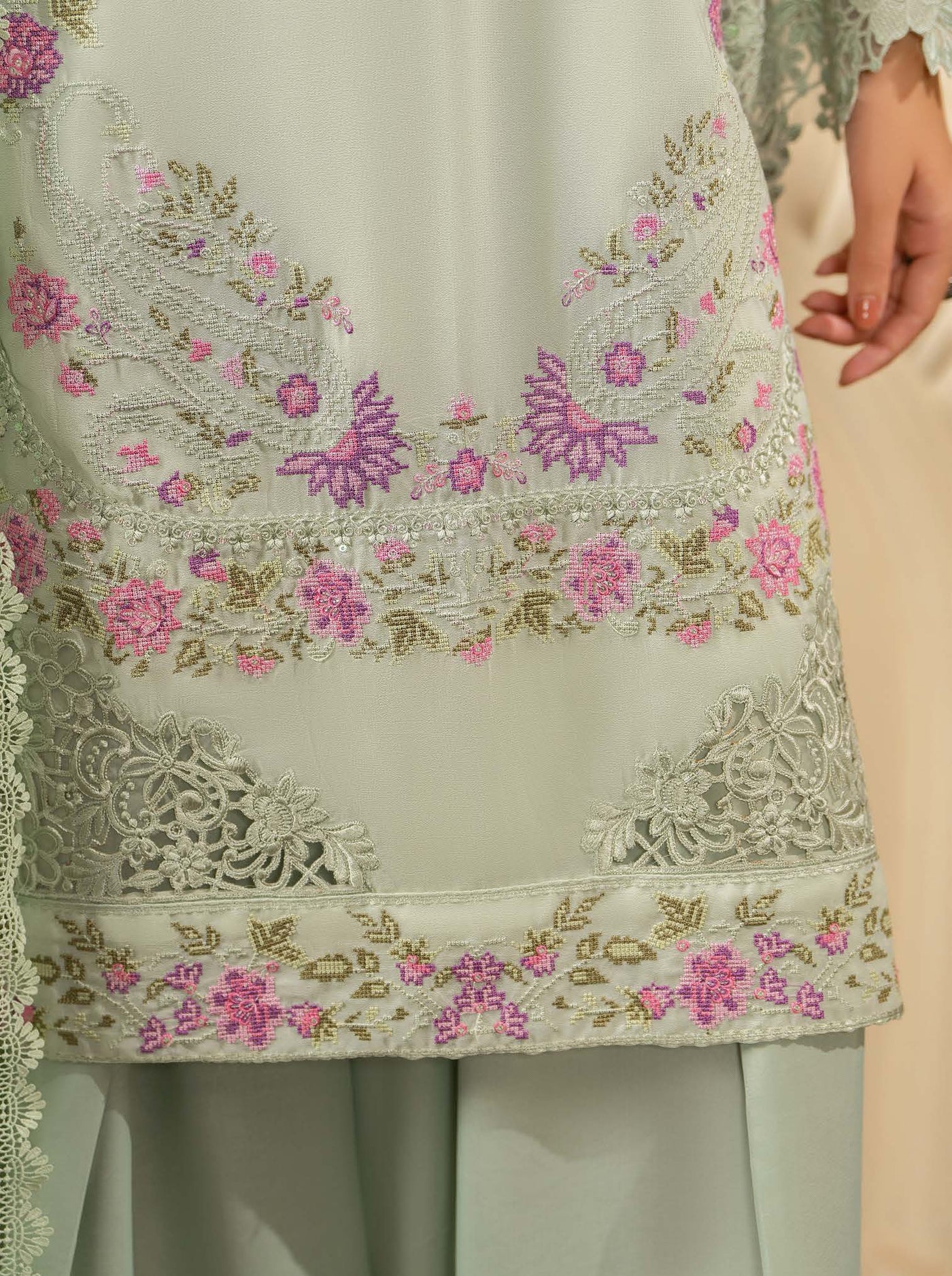 KARMA ‘Roohi’ | Embroidered Chiffon Pakistani Readymade Traditional Wonensweae | F-464 Karma