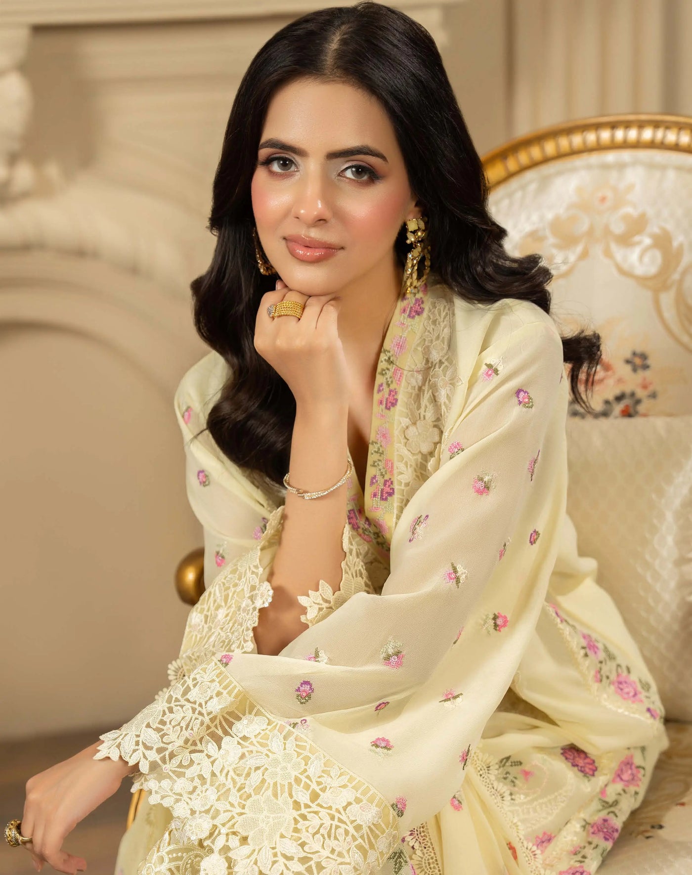 KARMA ‘Roohi’ | Embroidered Chiffon Pakistani Readymade Traditional Wonensweae | F-464 Karma