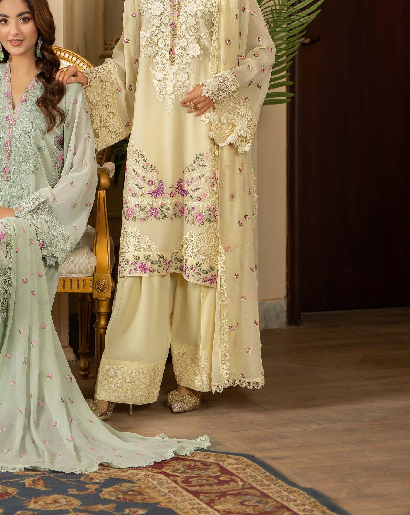 KARMA ‘Roohi’ | Embroidered Chiffon Pakistani Readymade Traditional Wonensweae | F-464