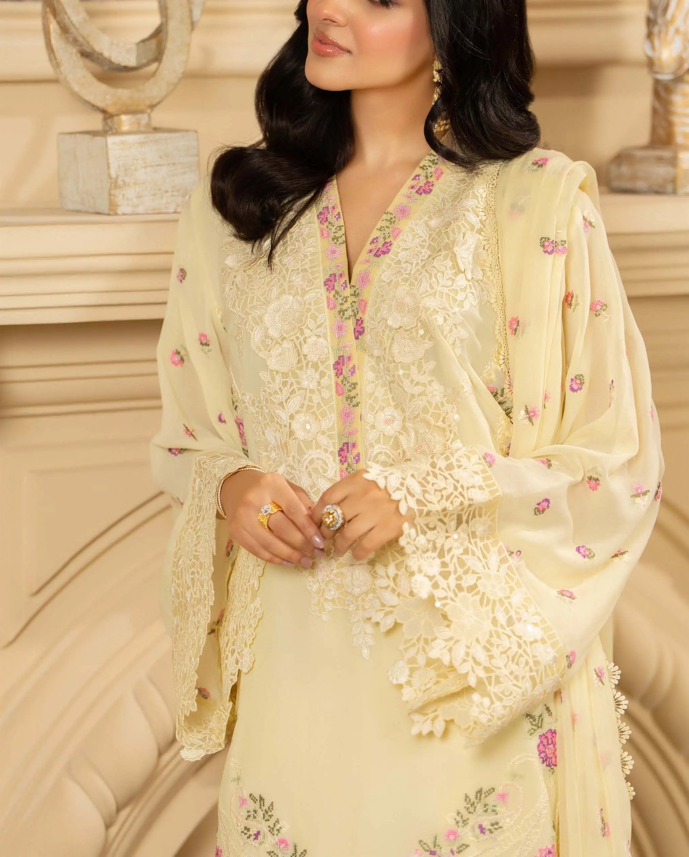 KARMA ‘Roohi’ | Embroidered Chiffon Pakistani Readymade Traditional Wonensweae | F-464