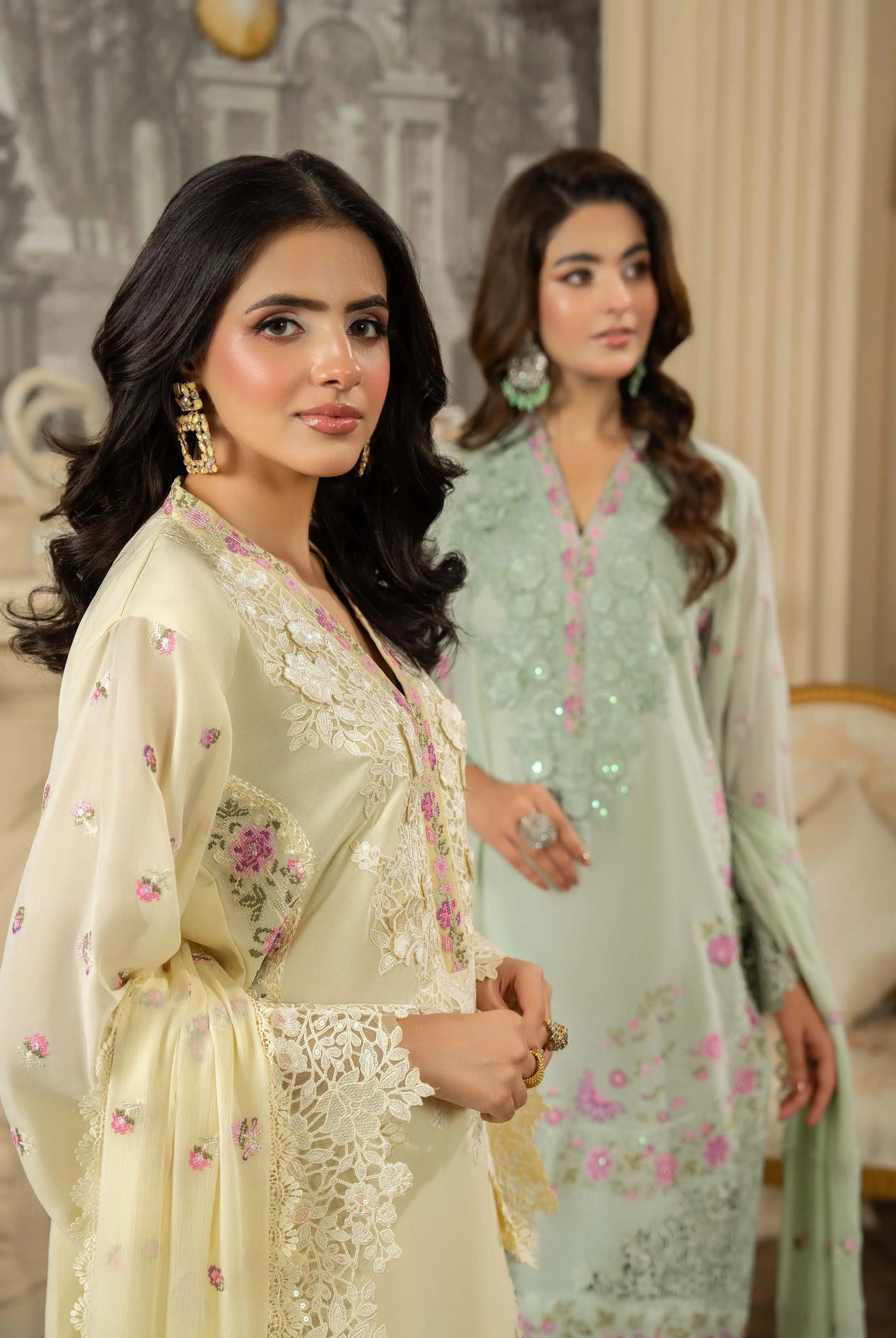 KARMA ‘Roohi’ | Embroidered Chiffon Pakistani Readymade Traditional Wonensweae | F-464 Karma