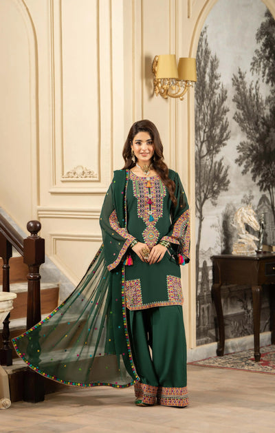 KARMA ‘Roohi’ | Embroidered Chiffon Pakistani Readymade Traditional Wonensweae | F-465
